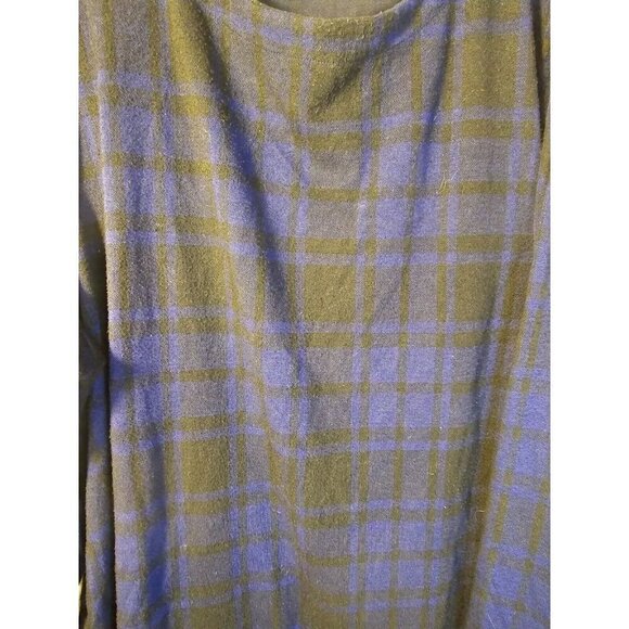 Croft & Barrow Navy Plaid Tunic Top Shirt Blouse Fall Long Sleeve Womens Plus 2X - Picture 2 of 3